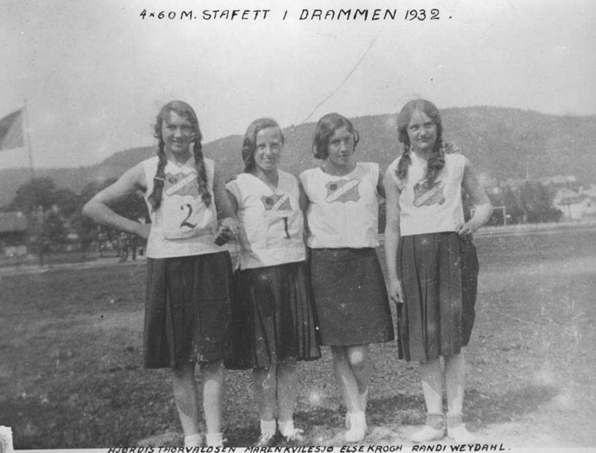Damelaget fra Kråkstad, 4 x 60 m. stafett