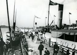 "Flytebrygga ved Skansen", Oslo havn, .ca. 1900