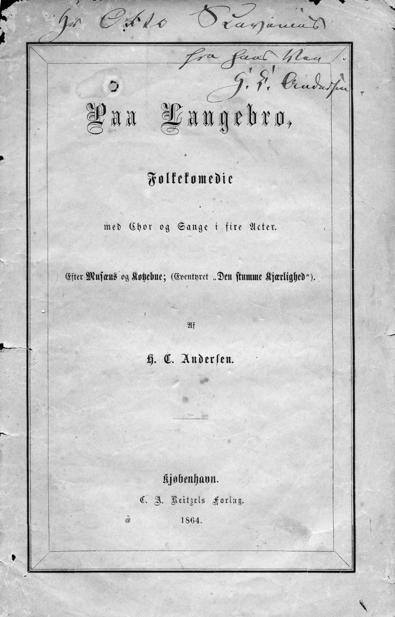 H. C. Andersen dedikasjoner og håndskrifter