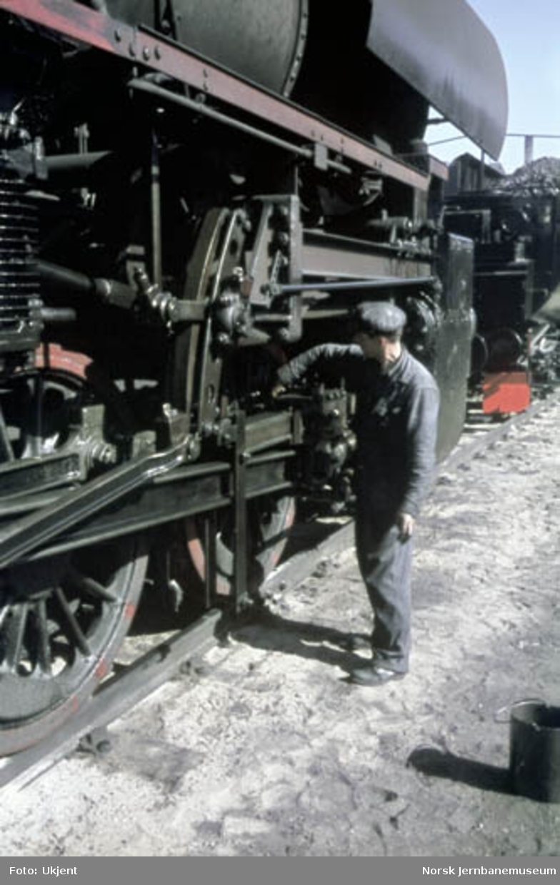 Smøring av damplokomotiv type 63a i Lodalen
