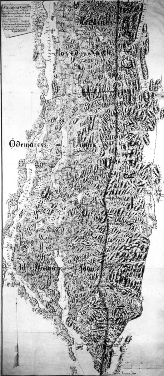 Kart over en del af Röddenæs Hovedsogn og Ödemark. Annex til Aremark>